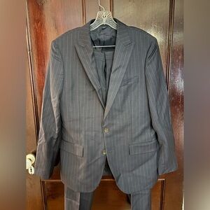 J. Crew Dark Black Pinstripe Suit